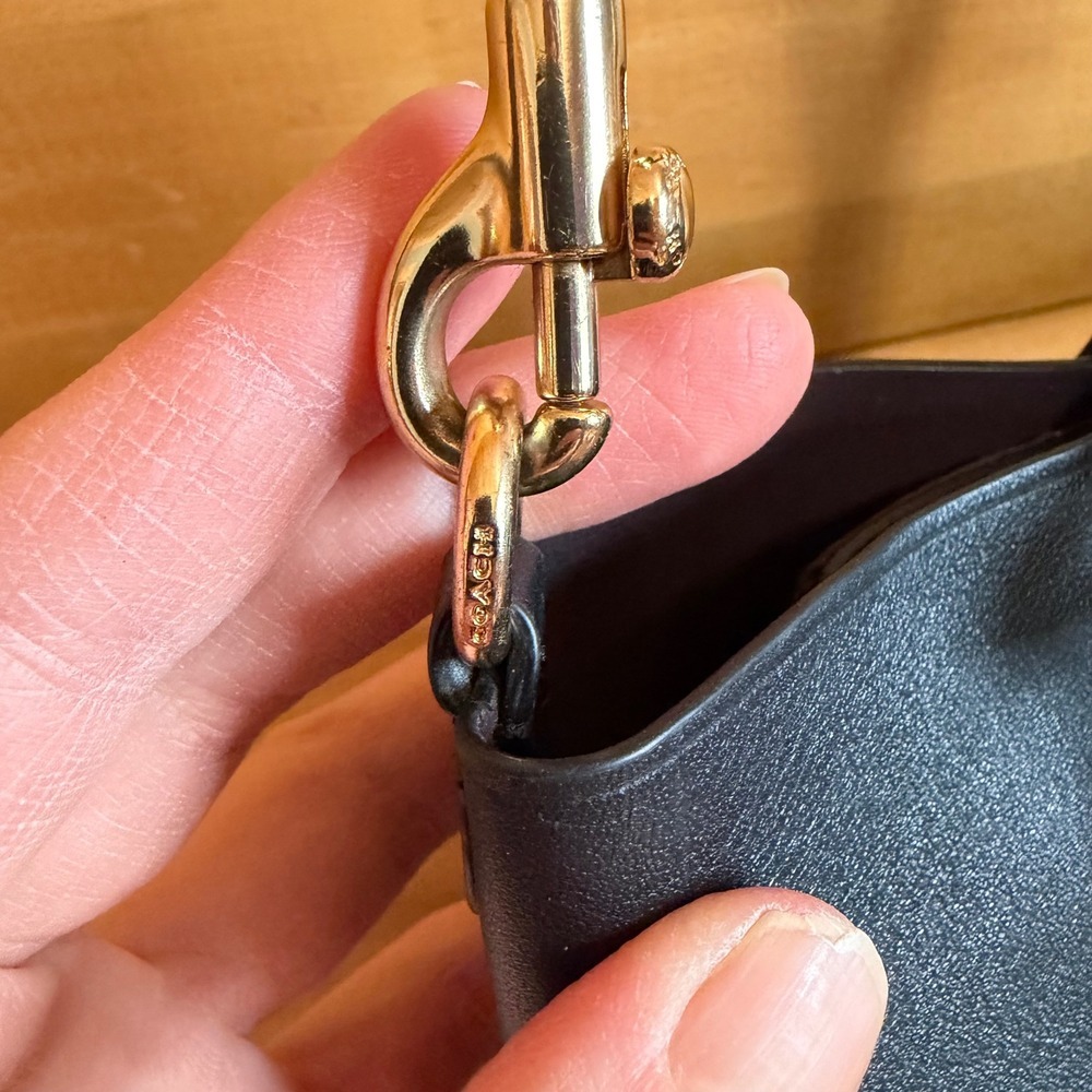 COACH 78217 Central‎ Shopper Tote Tote Bag Black Leather Brass Hardware Purse - Picture 11 of 16